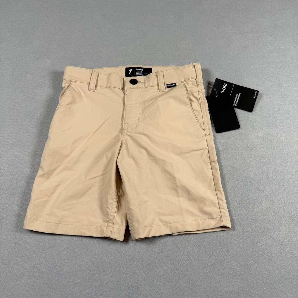 Hurley Boys 7 Shorts Kahki H2O-DRI Chino Performance Surf Skate Khaki Rattan NEW